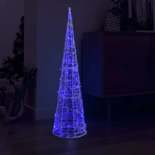 Cône lumineux décoratif pyramide à LED Acrylique Bleu 120 cm