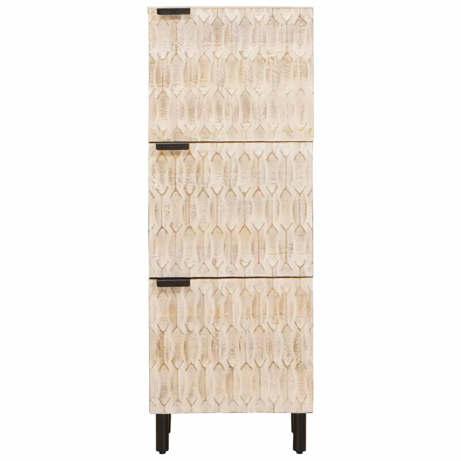 Haut Armoire avec porte Finition Lavage Blanc 40 x 33 x 110 cm - 3
