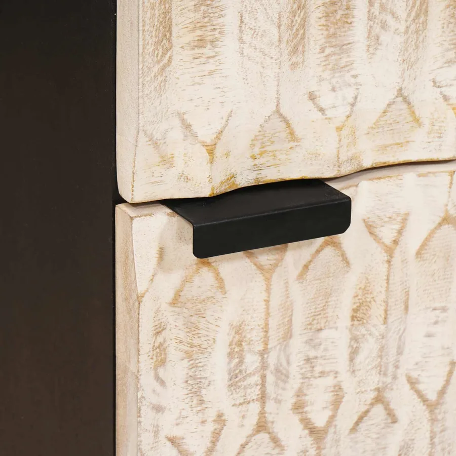 Haut Armoire avec porte Finition Lavage Blanc 40 x 33 x 110 cm - 6