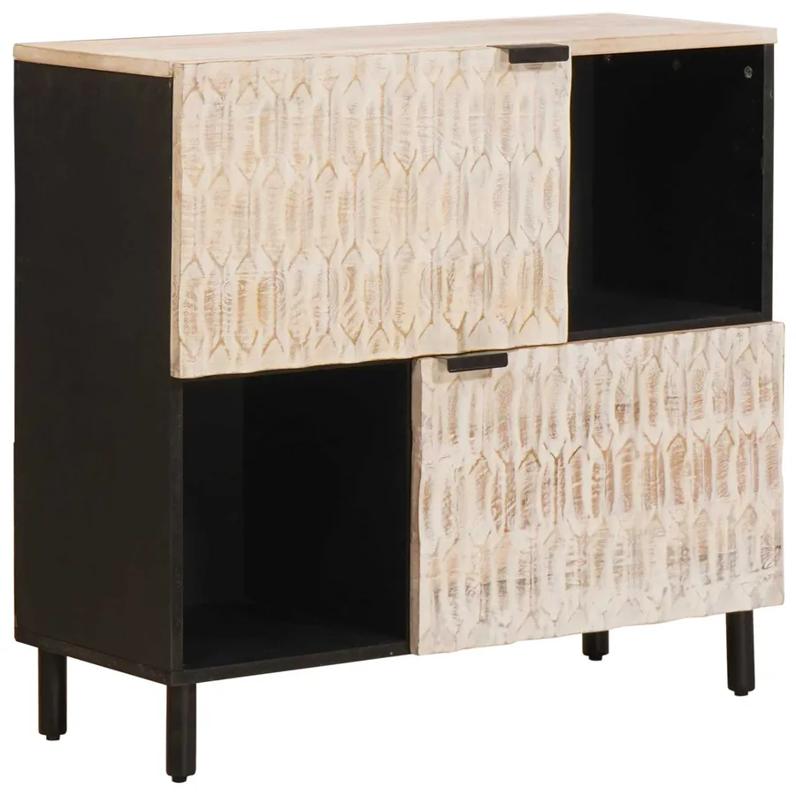 Buffet avec stockage Finition Lavage Blanc 80 x 33 x 75 cm