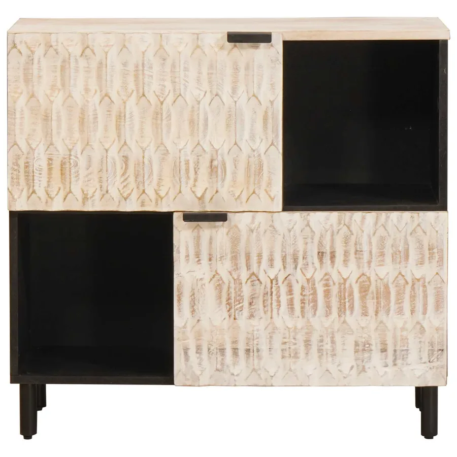 Buffet avec stockage Finition Lavage Blanc 80 x 33 x 75 cm - 3