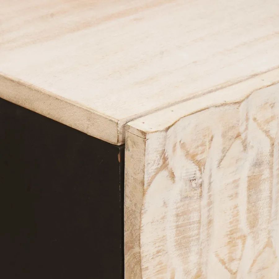 Buffet avec stockage Finition Lavage Blanc 80 x 33 x 75 cm - 6