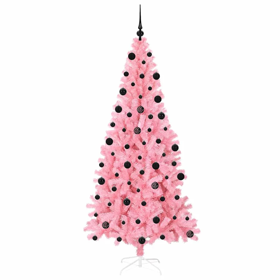 Sapin de Noël avec 300 LED avec support Rose 210 cm PVC - 4