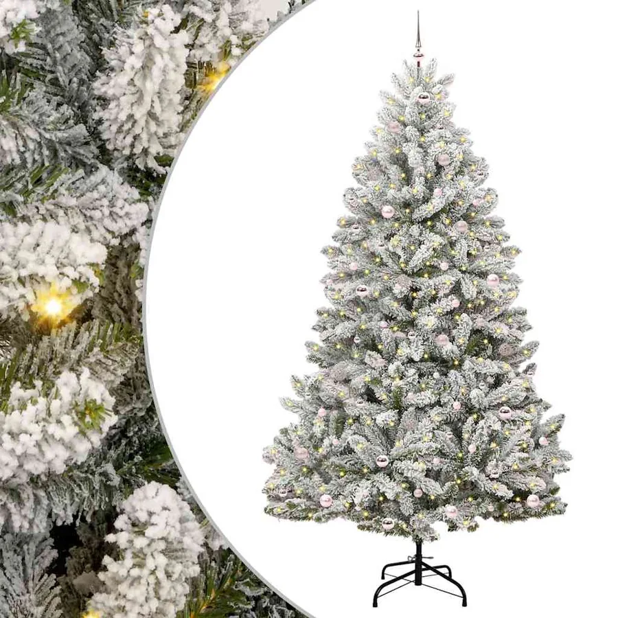 Sapin de Noël artificiel Vert et blanc 270 cm PVC et métal - 2