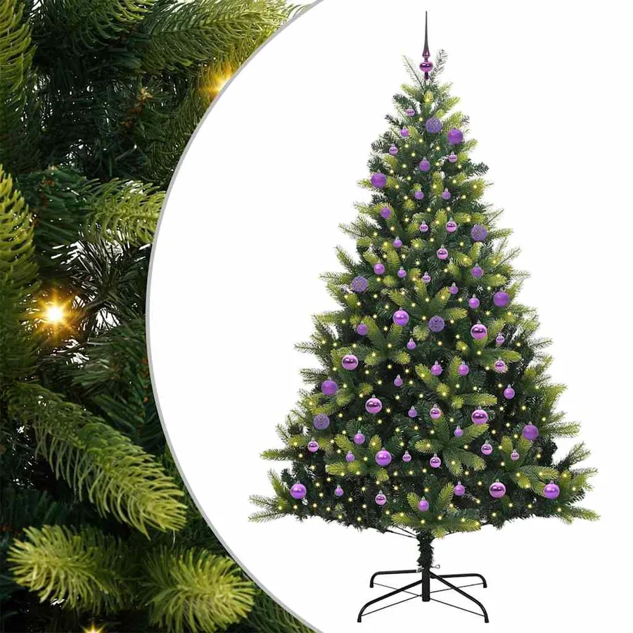 Arbre de Noël artificiel en silicone flexible 300 LEDs 180 cm - 2
