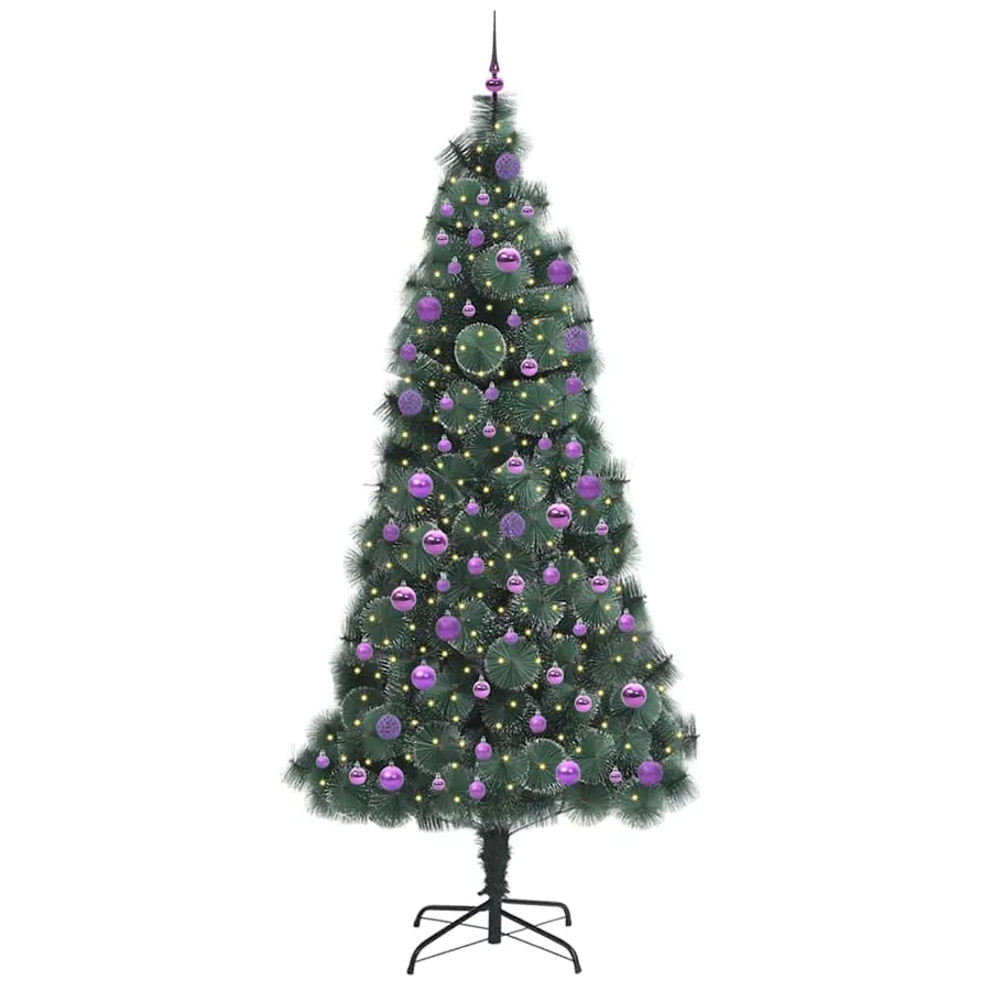 Arbre de Noël artificiel pré-éclairé avec ensemble de boules - 3