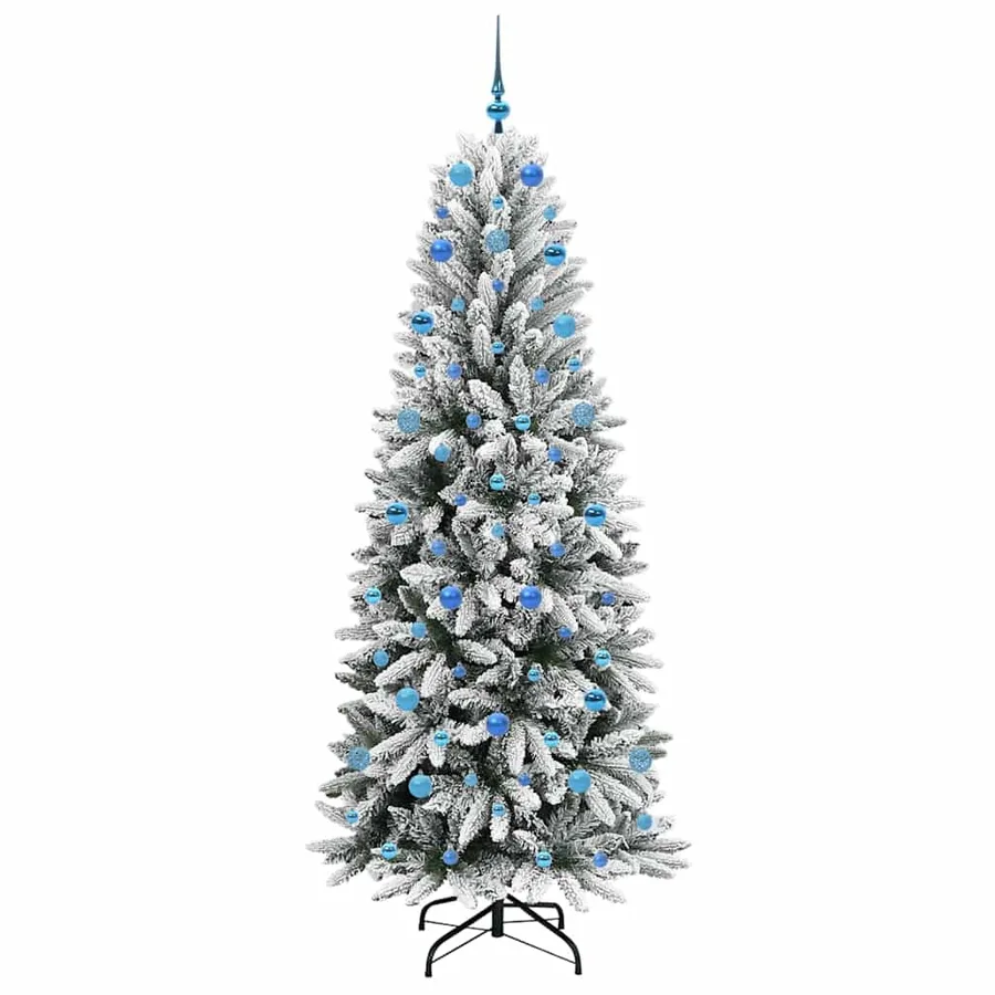 Sapin de Noël artificiel avec 300 LED avec support Blanc 210 cm - 4