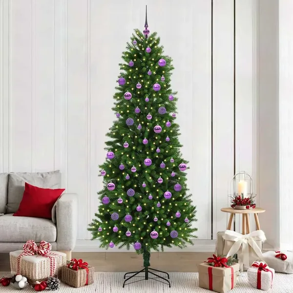 Sapin de Noël avec 300 LED avec support Vert 240 cm PE