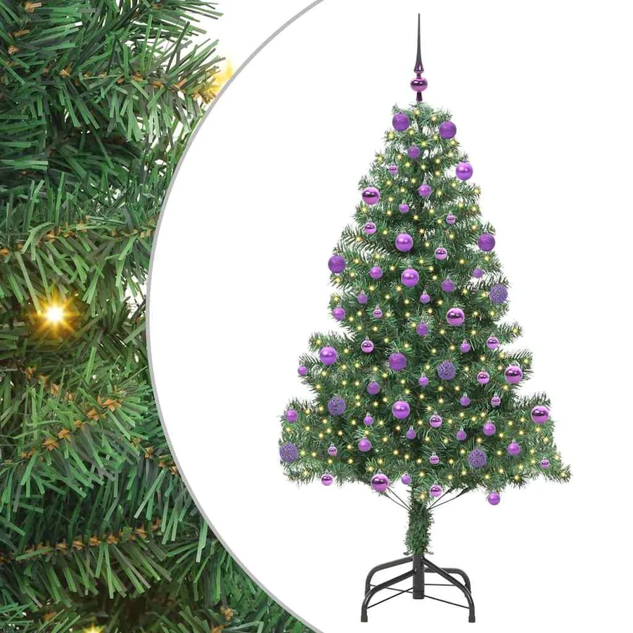 Sapin de Noël avec 300 LED avec support Vert 210 cm PVC - 2