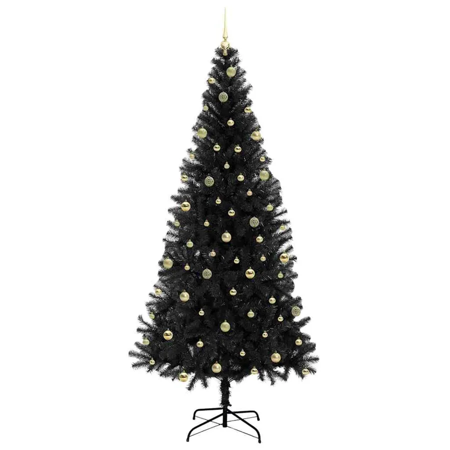 Sapin de Noël avec 300 LED avec support Noir 240 cm PVC - 4
