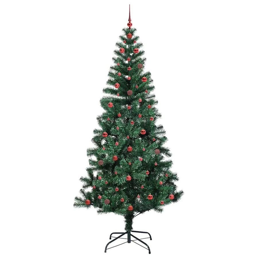 Sapin de Noël artificiel pré-éclairé Vert 240 cm PVC et métal - 4