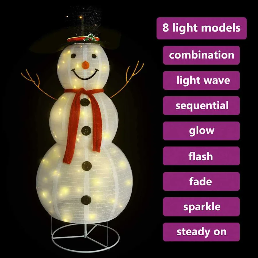 Figurine de bonhomme de neige de Noël à LED Tissu 180 cm - 3