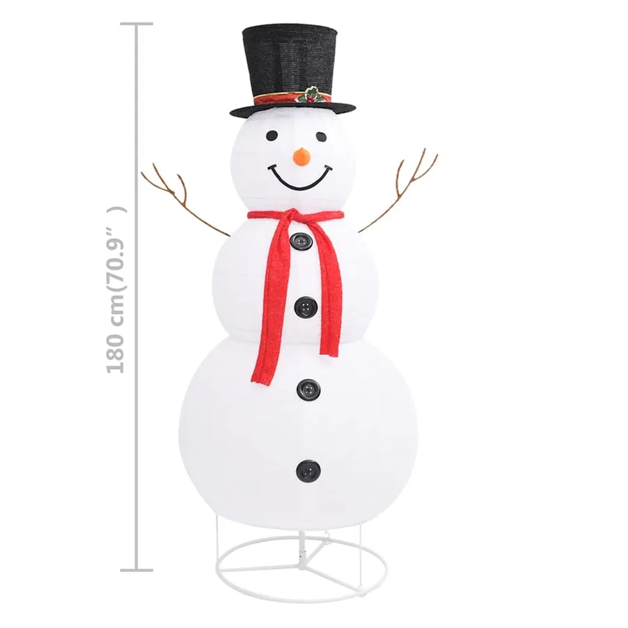 Figurine de bonhomme de neige de Noël à LED Tissu 180 cm - 8