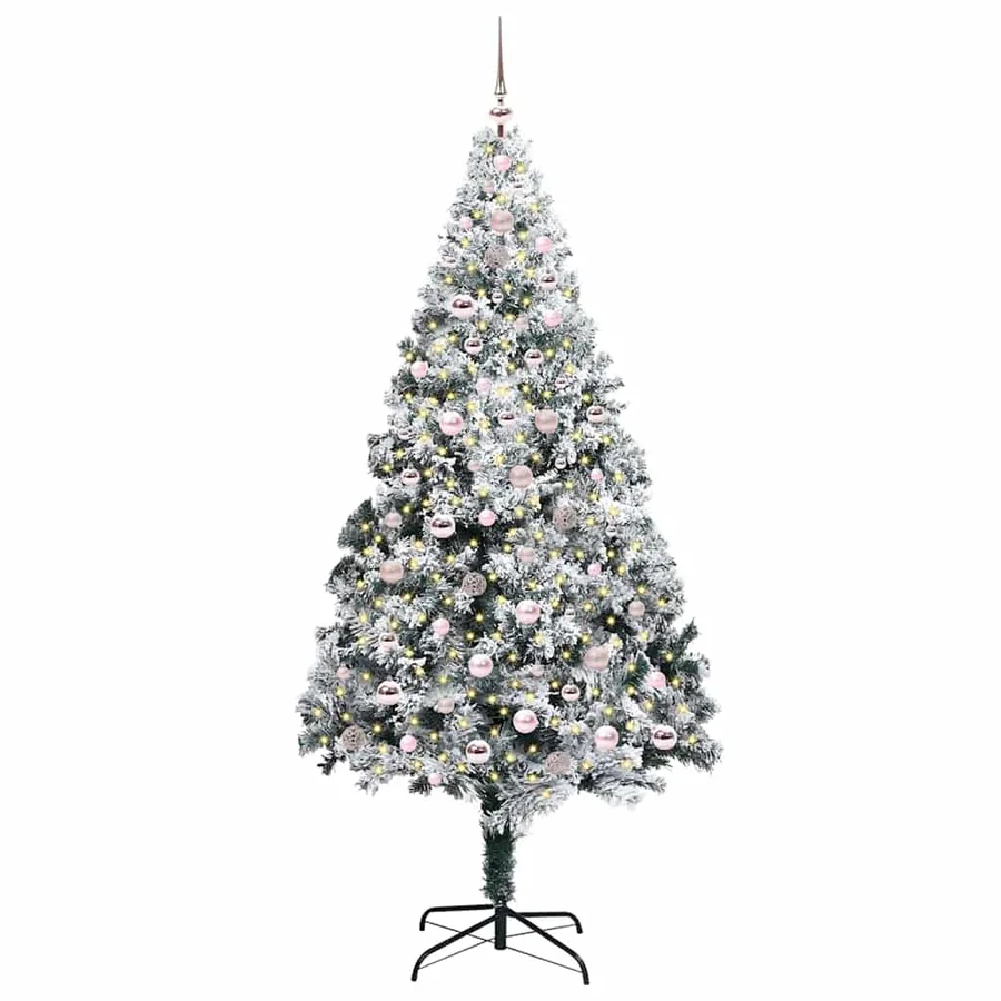 Sapin de Noël artificiel Blanc 240 cm PVC, Acier et Plastique - 3