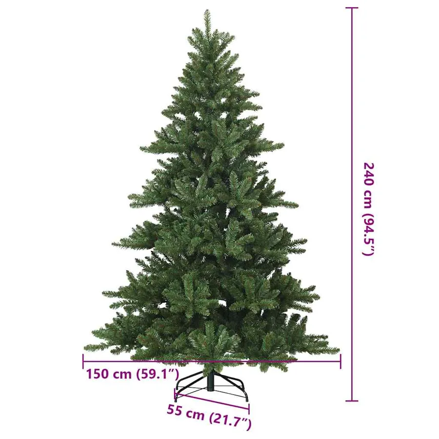 Sapin de Noël Artificiel à Branches Articulées Vert 240 cm - 17