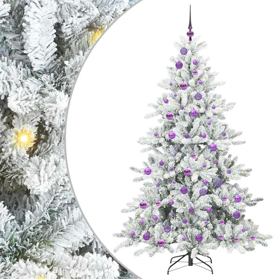 Sapin de Noël Artificiel à Branches Articulées Blanc 180 cm - 2