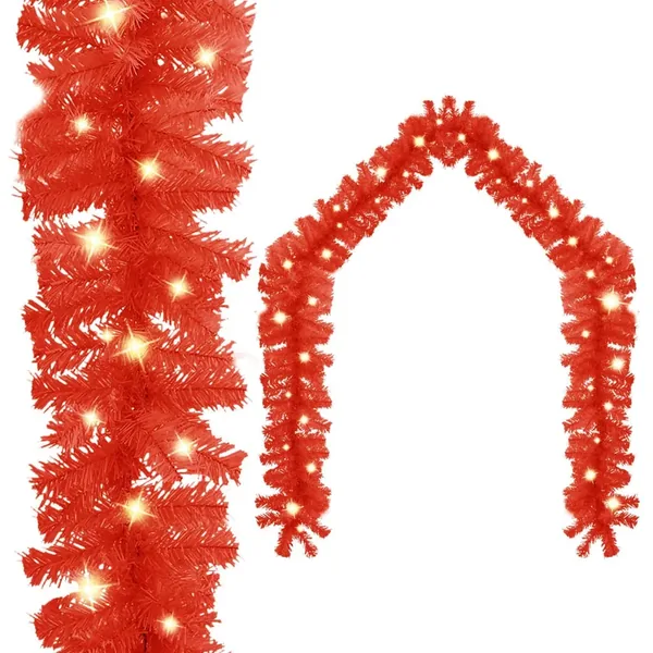 Guirlande de Noël avec lumières LED 10 m Rouge