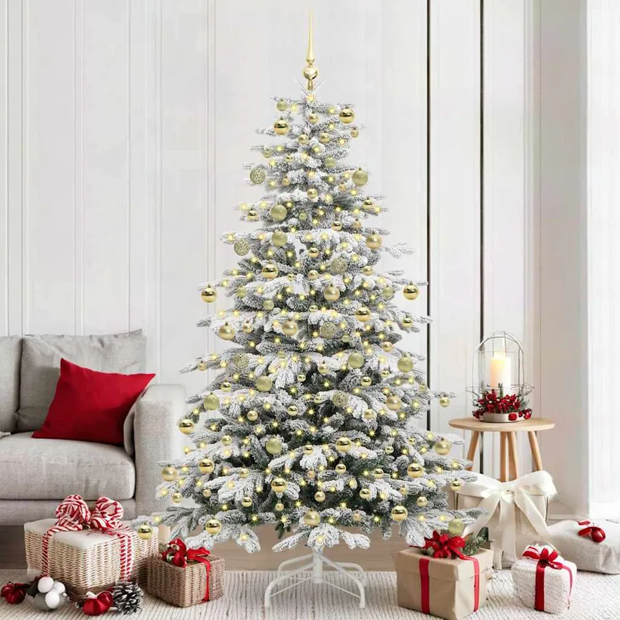 Sapin de Noël Artificiel à Branches Articulées Blanc 210 cm