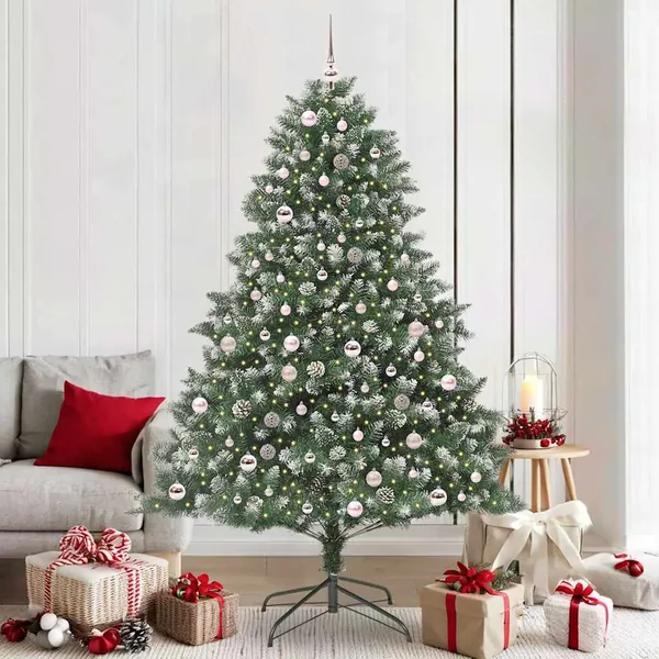 Sapin de Noël artificiel Vert 210 cm PVC, plastique et acier