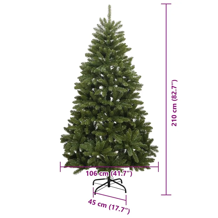 Sapin de Noël artificiel avec 300 LED Vert 210 cm PVC et métal - 16