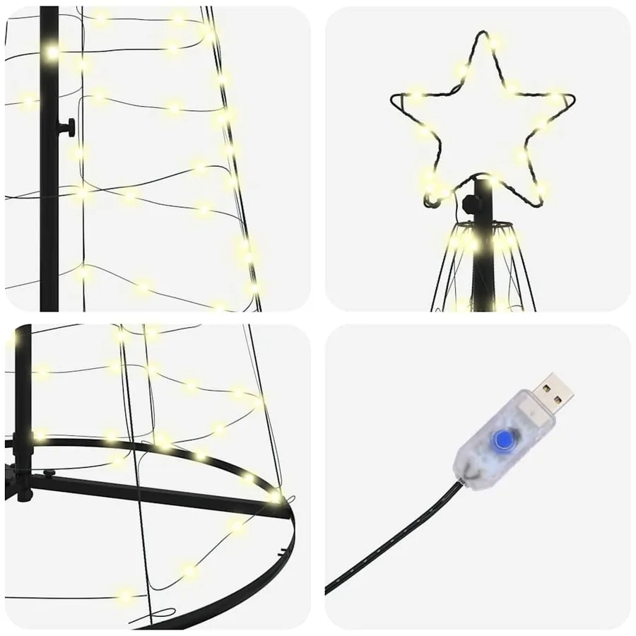 Arbre de Noël LED avec 390 LED Blanc chaud 250 cm Fer - 6