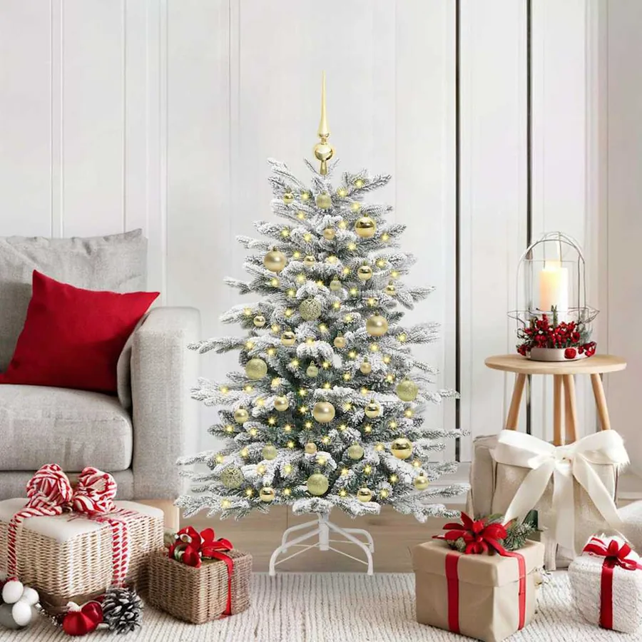 Sapin de Noël Artificiel à Branches Articulées Blanc 120 cm