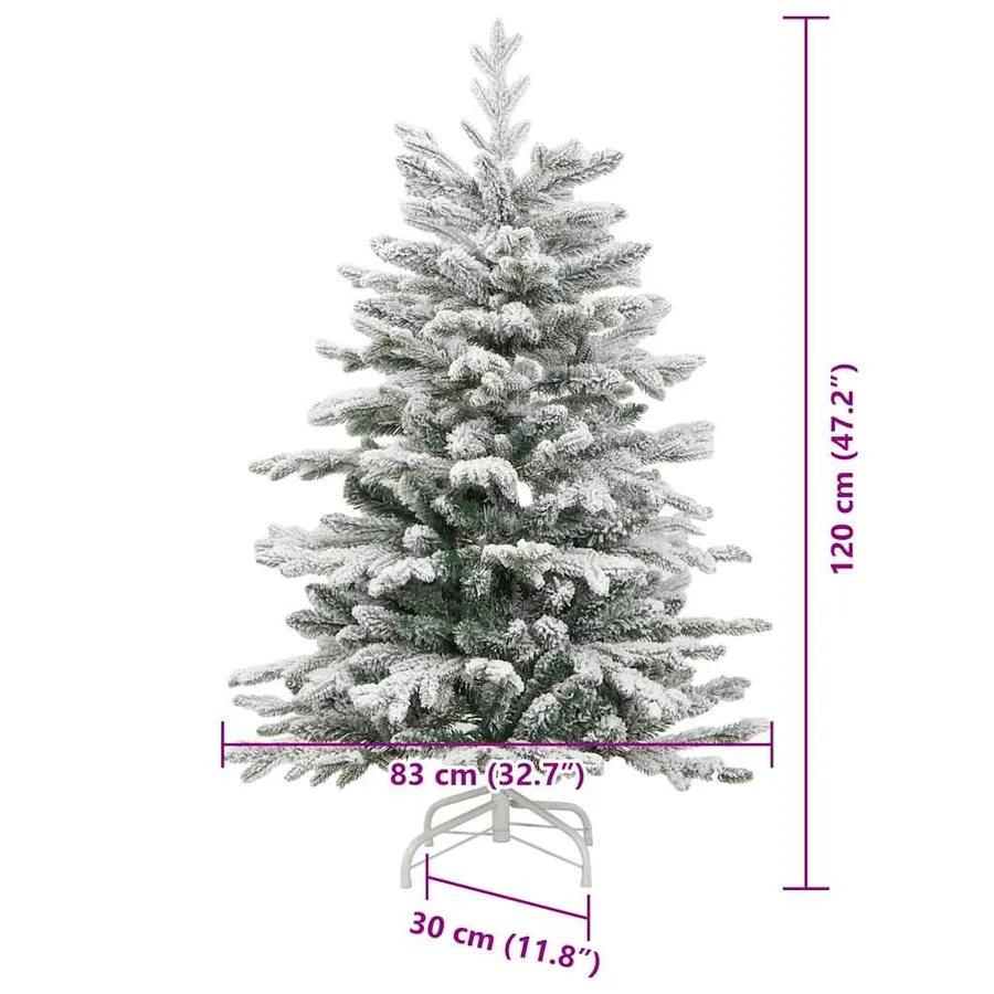 Sapin de Noël Artificiel à Branches Articulées Blanc 120 cm - 17