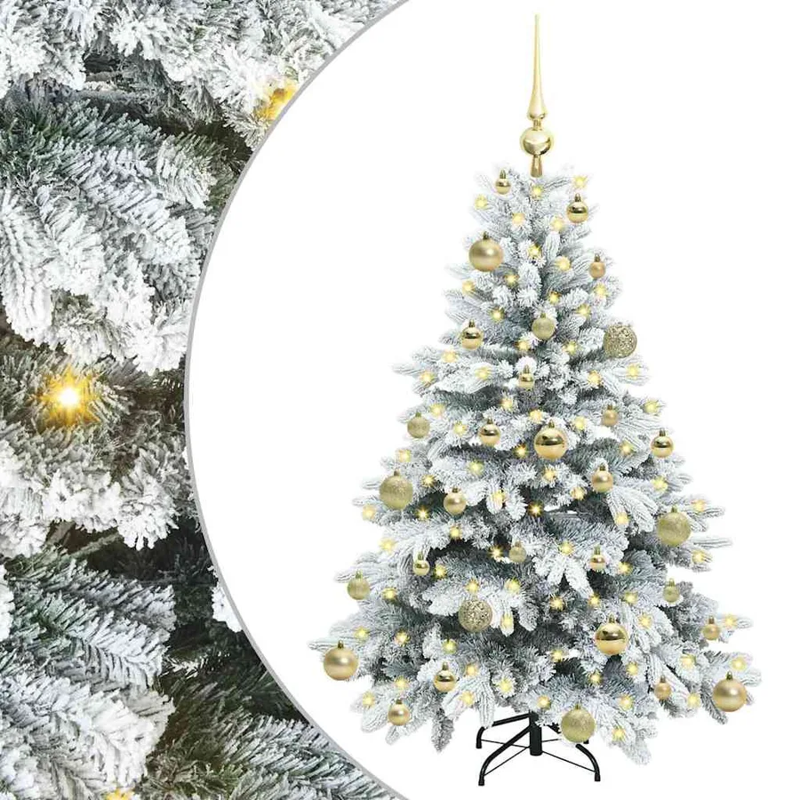 Sapin de Noël artificiel avec 150 LED Blanc 120 cm PE et PVC - 2