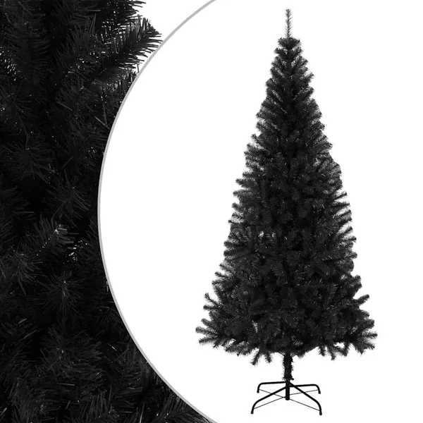 Sapin de Noël artificiel avec support noir 240 cm PVC