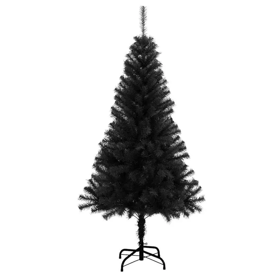 Sapin de Noël avec 150 LED avec support Noir 150 cm PVC - 5
