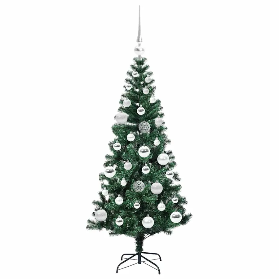 Sapin de Noël artificiel pré-éclairé Vert 120 cm PVC et métal - 4
