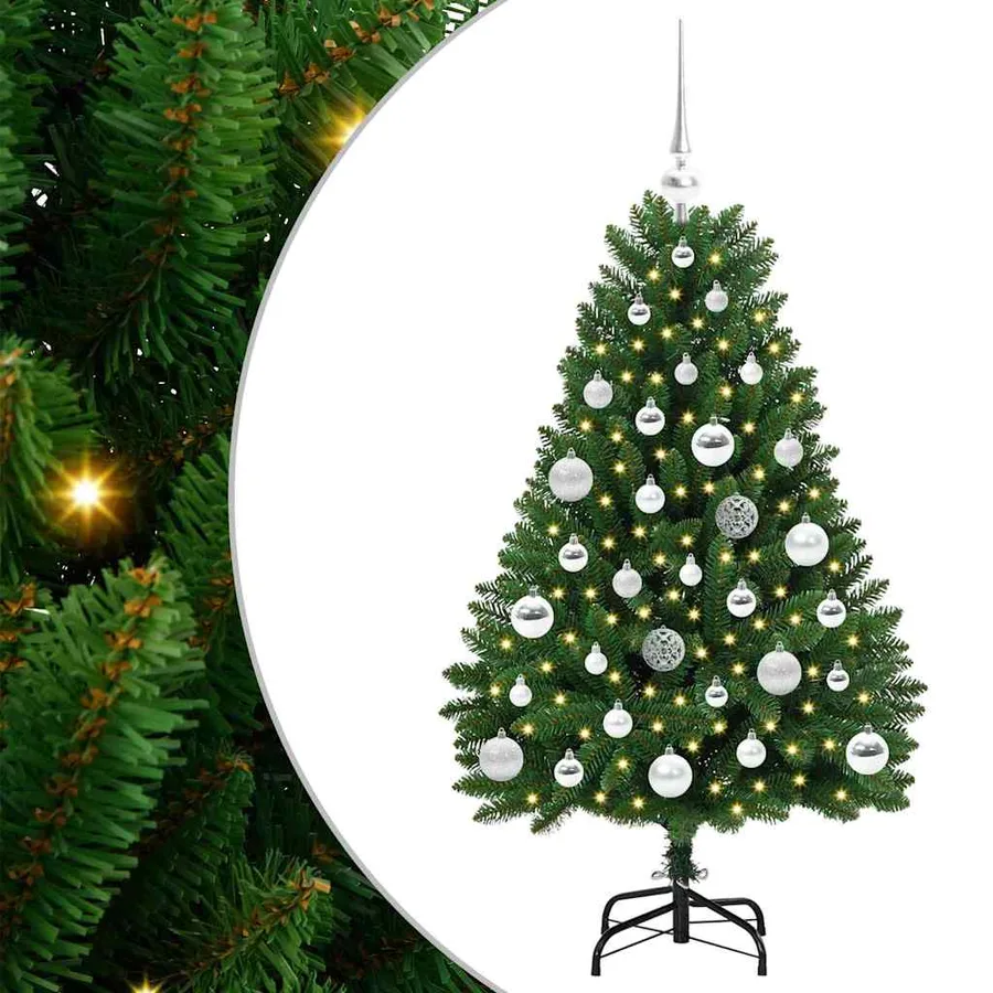 Sapin de Noël artificiel avec 150 LED Vert 120 cm PVC et métal - 2