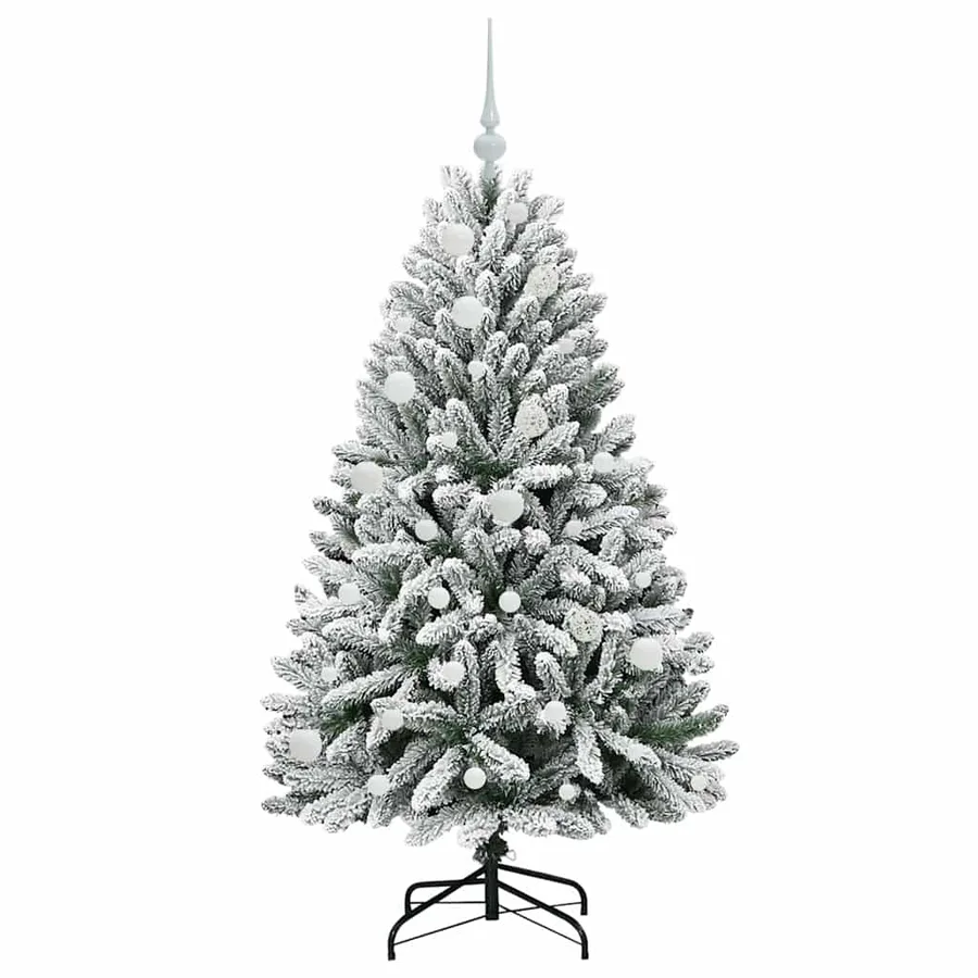 Sapin de Noël artificiel Vert et blanc 150 cm PVC et métal - 4