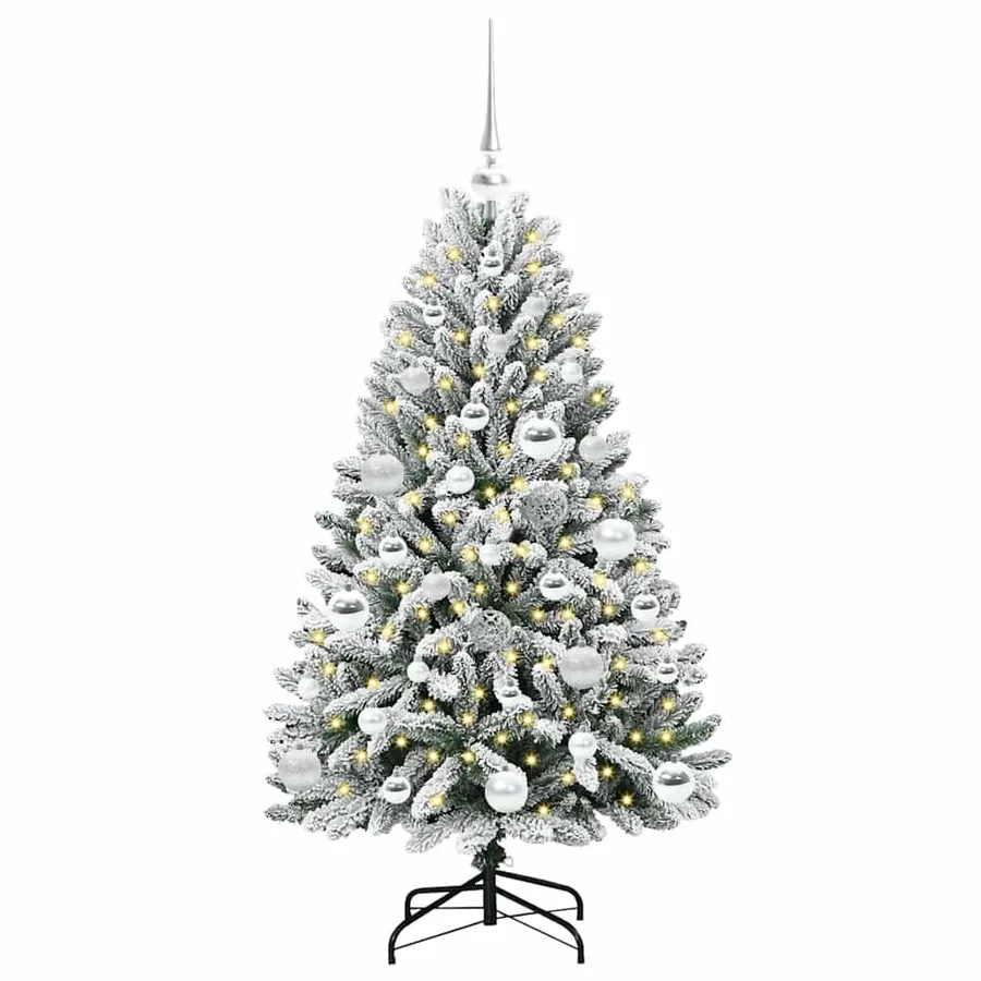 Sapin de Noël artificiel Vert et blanc 120 cm PVC et métal - 3