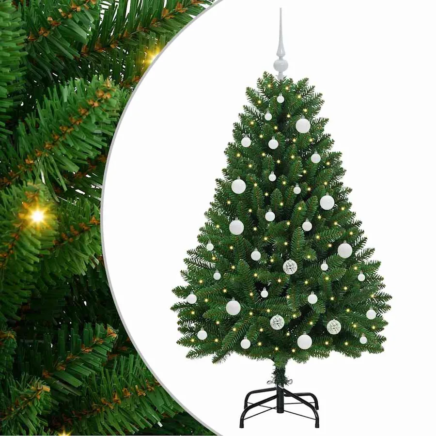 Sapin de Noël artificiel avec 150 LED Vert 150 cm PVC et métal - 2