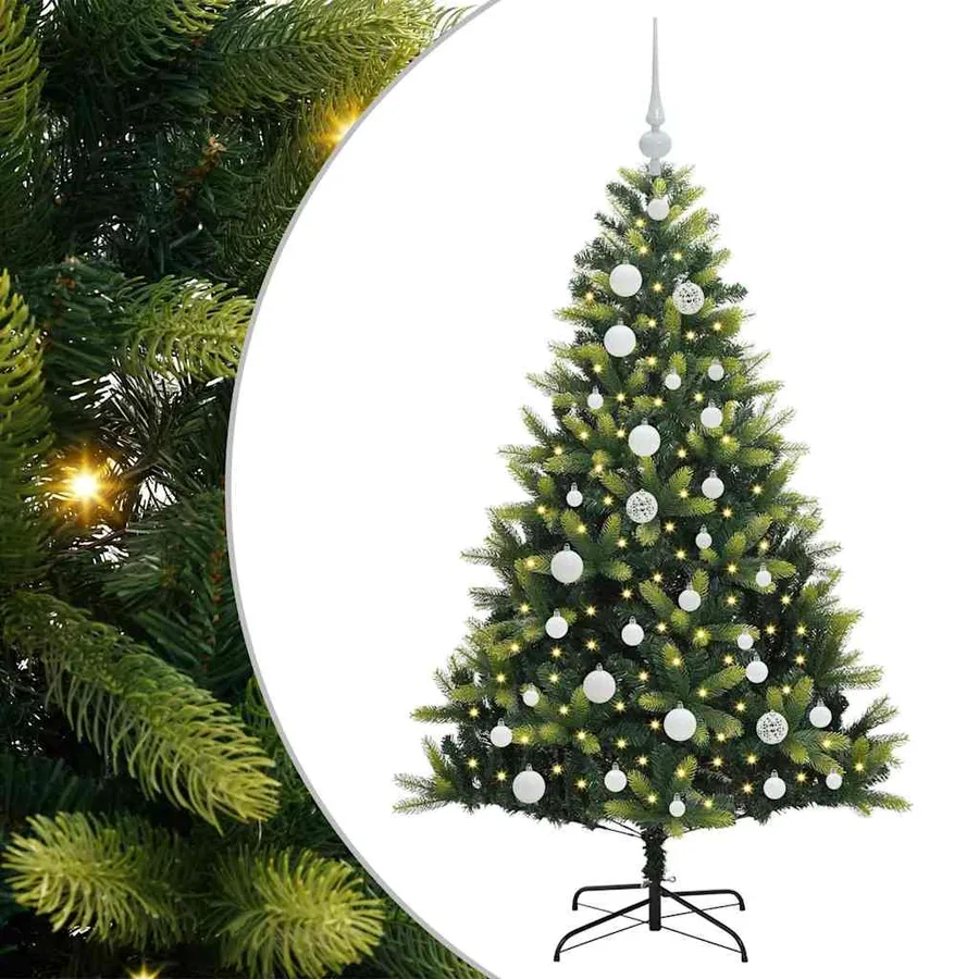 Arbre de Noël artificiel à charnières 150 LED Vert 120 cm - 2