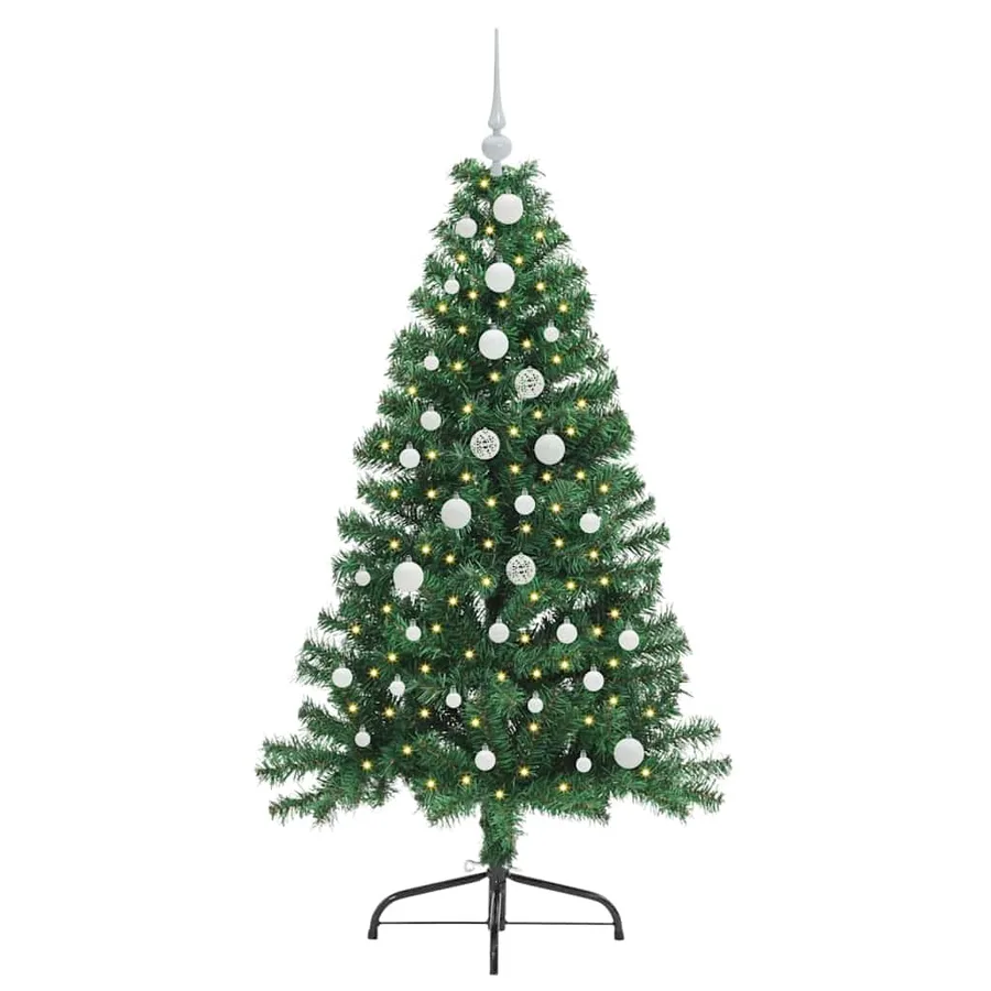Sapin de Noël artificiel pré-éclairé Vert 150 cm PVC - 3