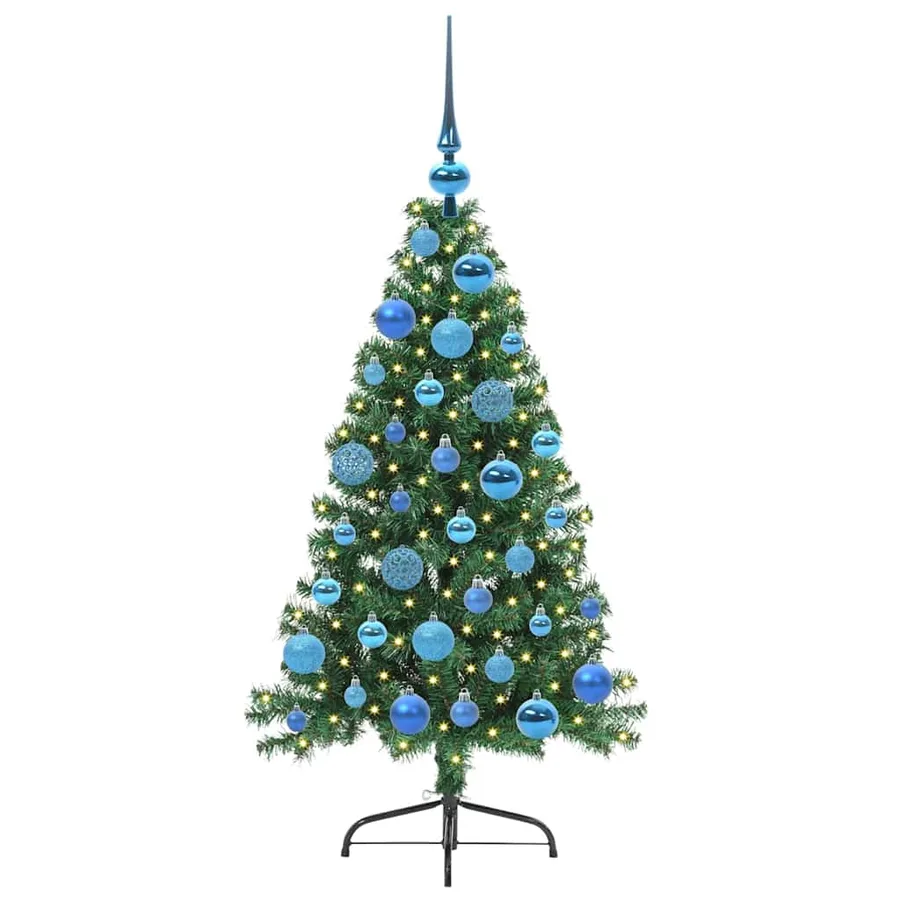 Sapin de Noël artificiel pré-éclairé Vert 120 cm PVC - 3