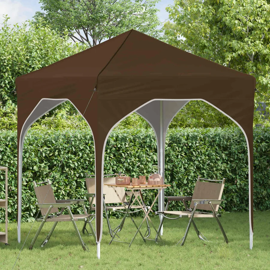Tente de fête pop-up 194 x 194 x 245 cm Taupe - 3
