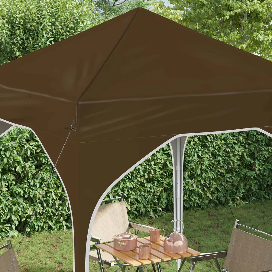 Tente de fête pop-up 194 x 194 x 245 cm Taupe - 4