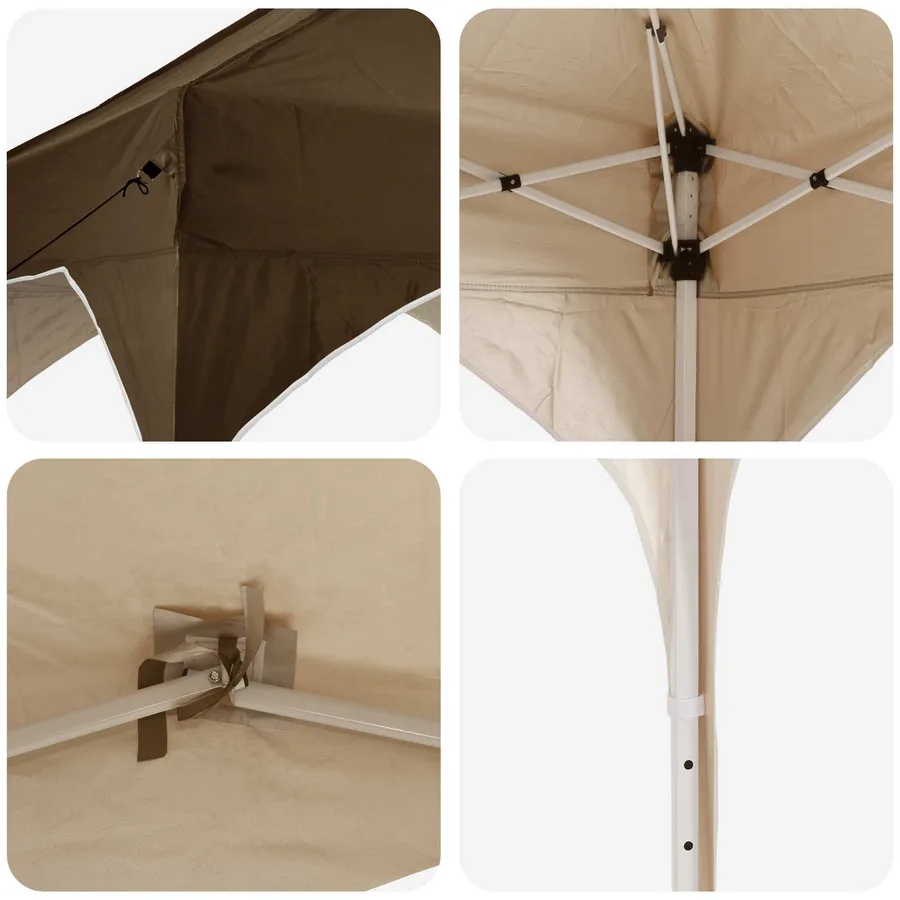Tente de fête pop-up 194 x 194 x 245 cm Taupe - 9