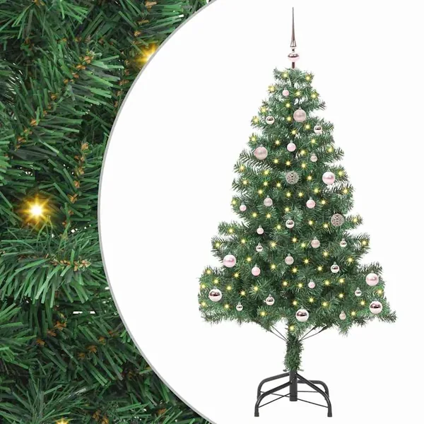 Sapin de Noël avec 150 LED avec support Vert 150 cm PVC