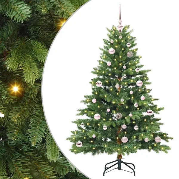 Sapin de Noël artificiel avec 150 LED Vert 150 cm PE et PVC