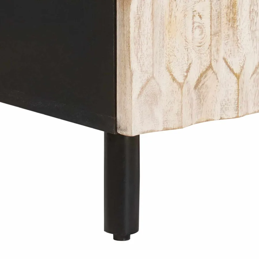 Meuble TV avec étagère Finition Lavage Blanc 105 x 33 x 46 cm - 8