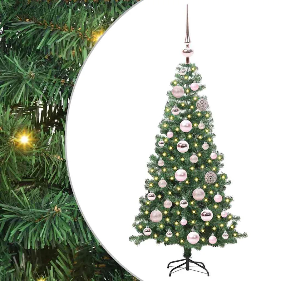 Sapin de Noël avec 150 LED avec support Vert 120 cm PVC - 2