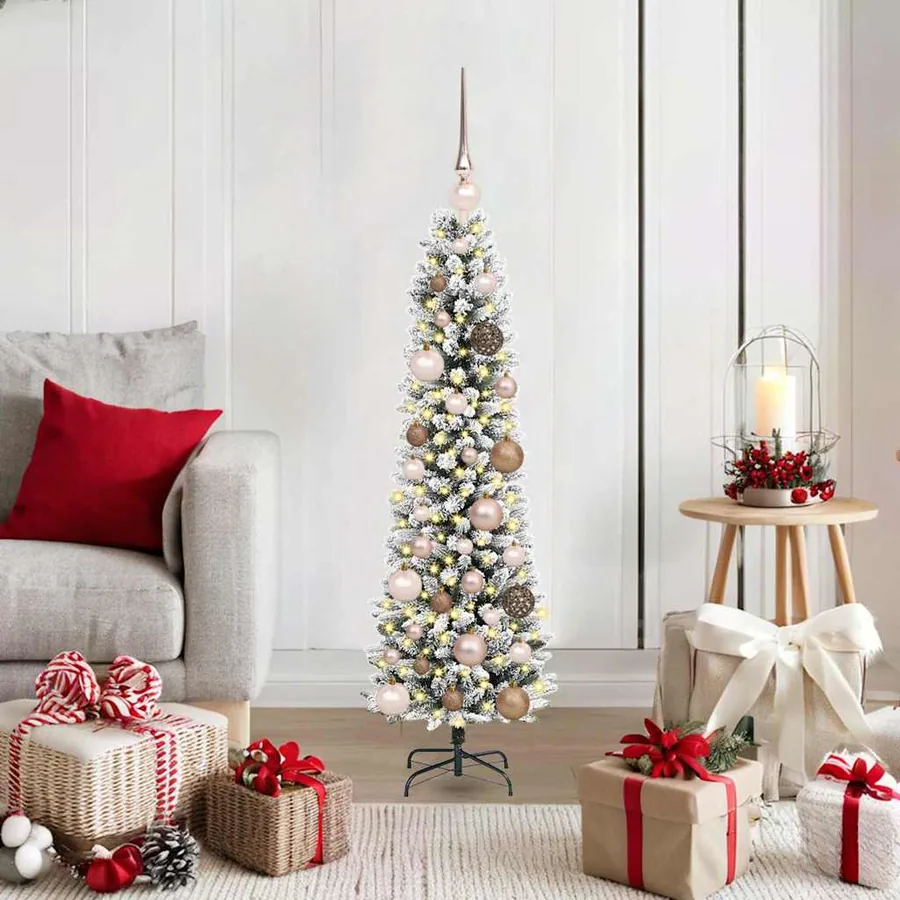 Sapin de Noël artificiel Blanc 120 cm PVC, métal et plastique