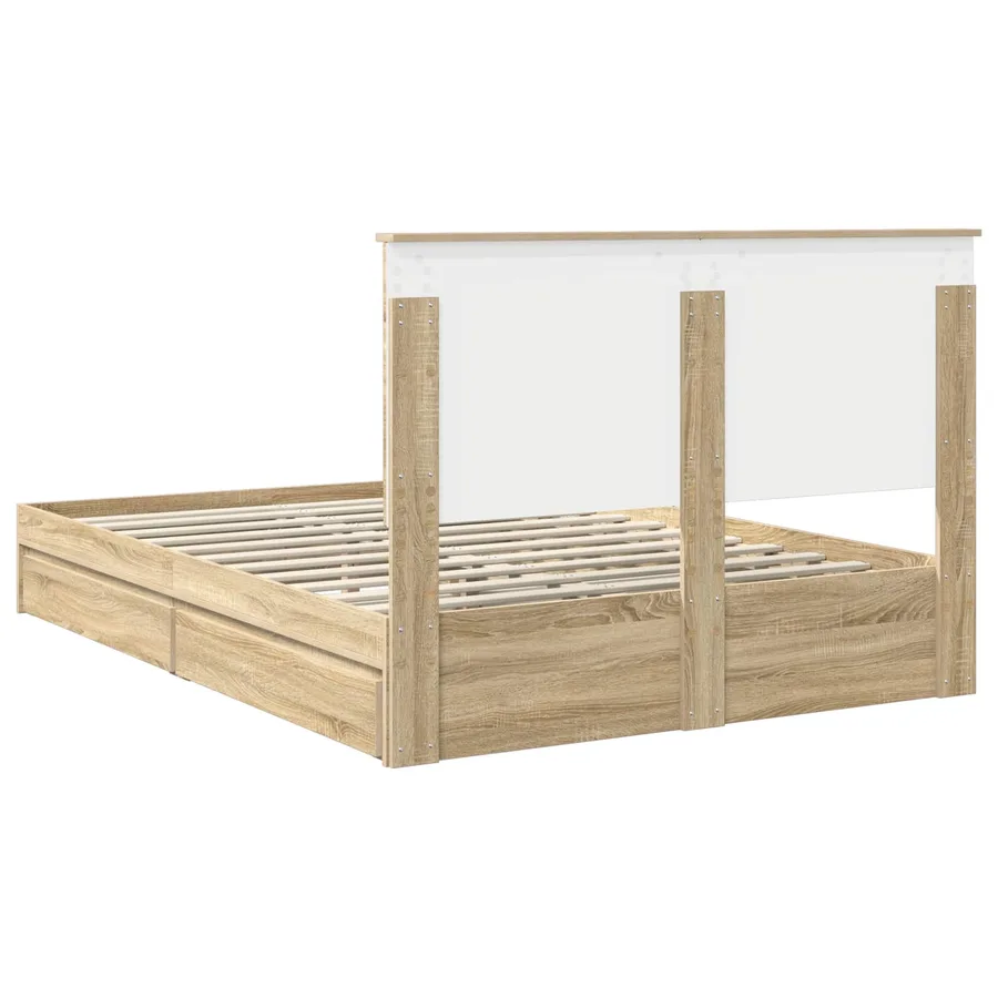 Lit de Rangement Chêne Sonoma 140 x 190 cm Bois d'ingénierie - 10