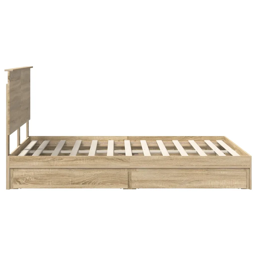 Lit de Rangement Chêne Sonoma 140 x 190 cm Bois d'ingénierie - 9