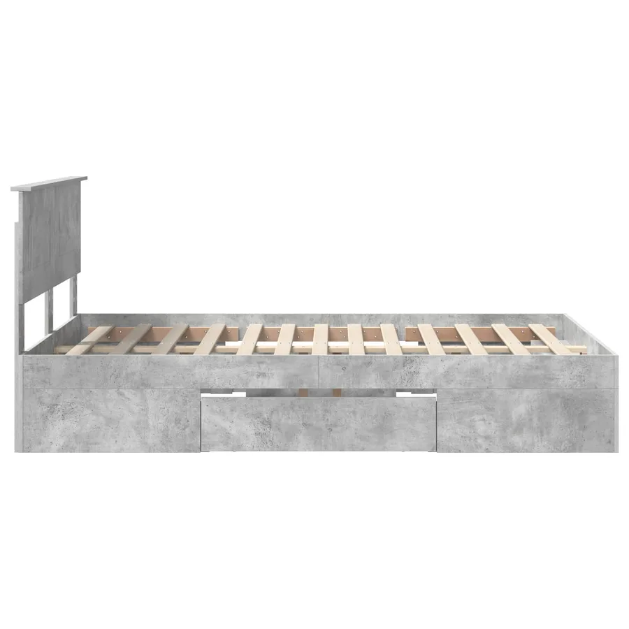 Cadre de lit Gris béton 120 x 200 cm Bois d'ingénierie - 9