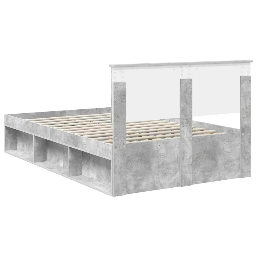 Cadre de lit Béton 120 x 190 cm Bois d'ingénierie - 9